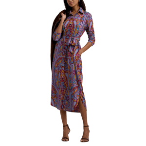 Lauren Ralph Lauren Paisley Belted Crepe Shirtdress